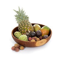 Obstschale aus Teakholz - handgefertigt - Durchmesser 38 cm