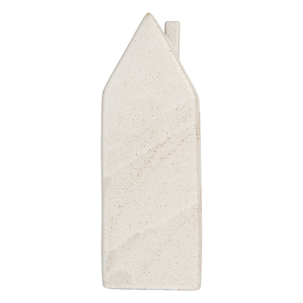 Decoratie Huis met LED 9x7x24 cm Beige Keramiek