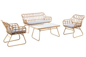 BALI SET 4 STUKS RATTAN PE/GRIJS. OK1499