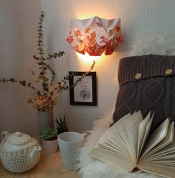 Papierowy kinkiet origami - jesienny wzór