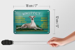 Tin sign saying 18x12cm Whippet dog gentle amiable decoration