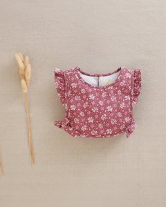 Mauve baby girl vest with side ties P07-11601012