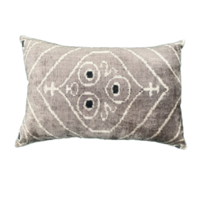 Velvet Ikat Kussen Taupe 60x40 cm