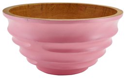 Træskål - frugtskål - salatskål - Model Twist - pink