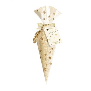 Gouden badzout in bedrukte organza met schep