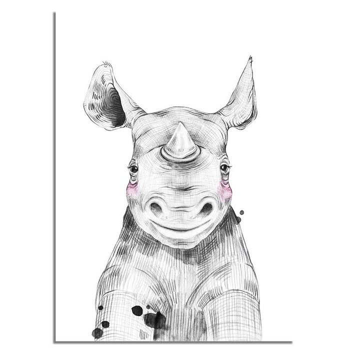 Neushoorn Kinderkamerposter