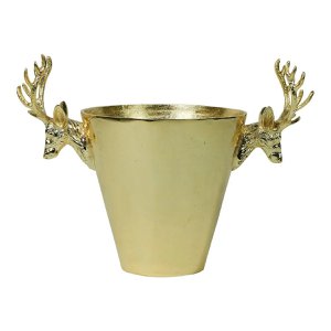Weinkühler Hirsch Champagnergold groß 42X48X30cm