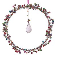 Parelkrans Ø 20cm, kleurrijk, met kristal