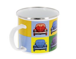Tazza smaltata Volkswagen VW Beetle 500 ml in confezione regalo - multicolore