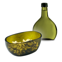Upcycle snack bowl made from a bottle