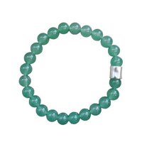 Men's bracelet 8 mm Jade with matte silver bead