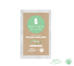Refill sachet for hair care rinse, made with natural ingredients.