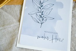 Postkort "Mindre hoved, mere hjerte"