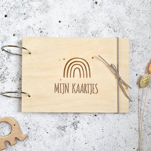 Houten bewaarbundel | Mijn kaartjes | Regenboog | A5