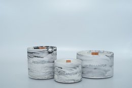 Handgefertigte Naturkerzen in Marmoroptik – groß