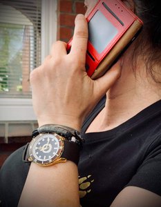 Dutch Master Marrón double plated yellow gold 3-hand 10 ATM