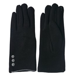 Black winter gloves, 8x24 cm in size, made of warm and durable material.
