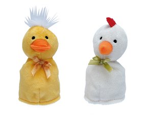 Egg warmer chicks made of plush, Ø5x12cm