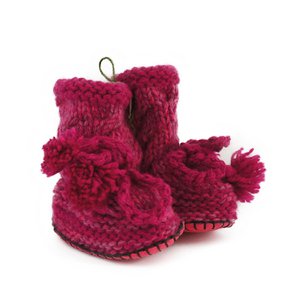 Babyschuhe, Alpaka Lambswol-Acryl mit Sohle