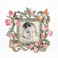 Fotolijstje VK emaille vlinder (5x5cm) 10x0,7x10cm