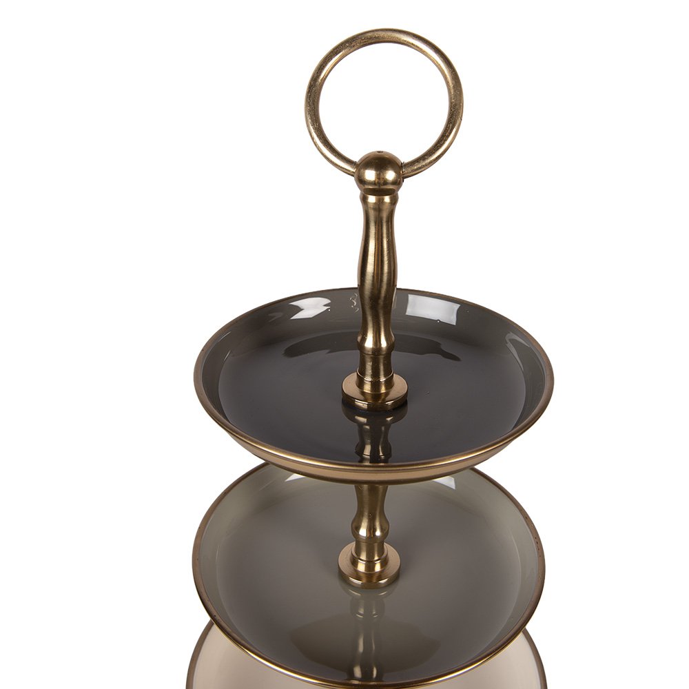 Etagère 3 laags Ø 18x35 cm Grijs Stainless Steel