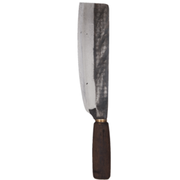 A long, thin Asian-style kitchen knife with a 25 cm blade and a dark wooden handle.