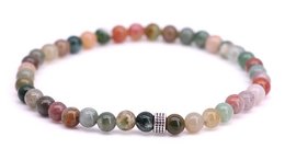 Colorful beaded bracelet made of Indian agate stones in various sizes and shapes.