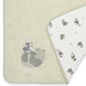 Babydeken voor draaien - Panda AOP en Panda -toepassing, interlock- en wafelstructuur, 80x80cm