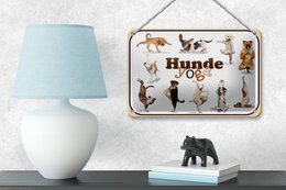 Tin sign 18x12cm dogs yoga wall decoration