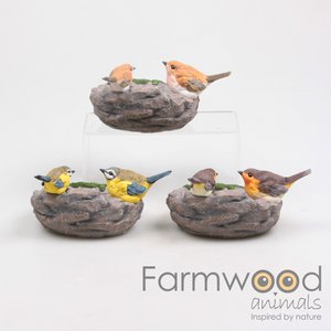 Farmwood Animals – Vogelvoeder op Steen 3 ass.
