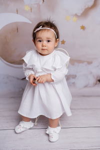 Carmella weißes Kleid für neugeborenes Mädchen