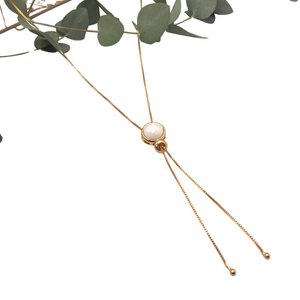 Krawatten-Edelstein-Halskette - Porzellan Pearly