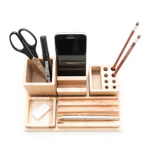 Schreibtisch-Organizer aus Holz, Schreibtisch-Organizer-Set