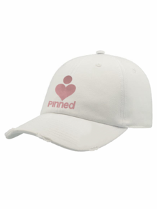 Cap Pinned Peach Velvet Destroyed