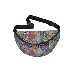 Valencia XXL Belt Bag In Canvas Nerki Line Bertoni