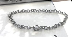Silver link chain with stainless steel heart lock