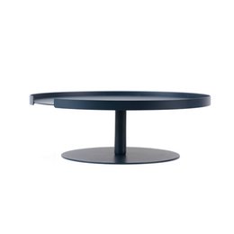 Midnight blue, round, 1-level cake stand made of metal.