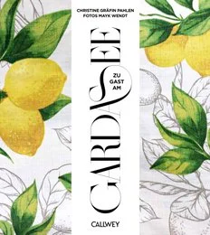A cookbook featuring recipes and imagery inspired by the scenic Lake Garda region in Italy. The cover features vibrant illustrations of lemons and lush greenery, capturing the essence of the Mediterranean cuisine.