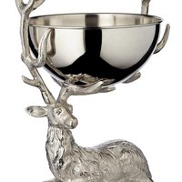 EDZARD flessenkoeler hert, aluminium vernikkeld, zilverkleurig, uitneembare schaal, hoogte 50 cm, breedte 32 cm