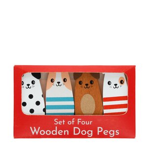 Mini wooden pegs (set of 4) - Dogs