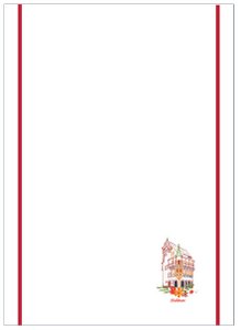 Recyceltes Waben-Geschirrtuch Maison Pfister Weiß/Rot 50 x 70