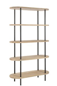 J-Line Rack Eli 5Shelves Mango Wood/Steel Natural/Grey