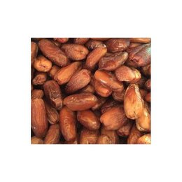 Brown organic dried dates, nutless Deglet Noir variety, bulk 5kg kraft paper bag packaging.