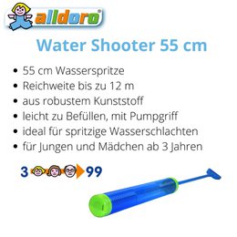 Water Shooter vandpistol 55 cm, sprays op til 12 m, blå