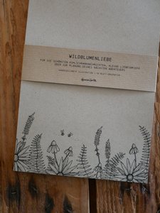 Graspapier Notizblock Zeichnung Wildblumen