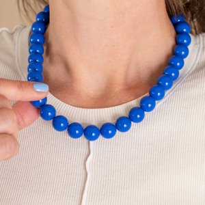 Bold Beads Necklace | Cobalt