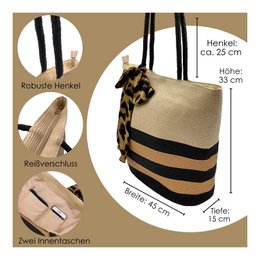 Sac cabas en paille "Léo"