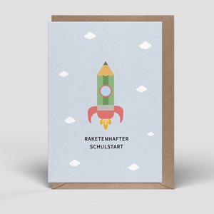 Klappkarte - Einschulungskarte - Rakete - Nr. 278