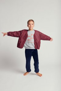 LIGHT PADDED KIMONO JACKET WITH STITCHING