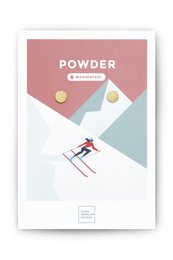  Stud earrings in gold and silver colors with a powder-inspired geometric design.